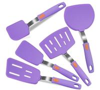 5-Pack Silicone Spatula Set Turner Spatulas (Purple)