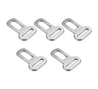 5 Pack Silver Dog Seat Belts for Car,Metal Heavy Duty Cars Seat Belt Clip | Universal Adapter Pet Seatbelt Clips & Buckle for Safety,Adjustable Harness Connectors Dogs Restraints Carseat Accessories
