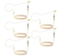 5 Pack Single Earhook Headset Microphone 3.5mm Screw Lock Head Microphone Hanging Condenser Omnidirectional Mic for Sennheiser Work for Lectures,Theater,Performances,Beige