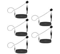 5 Pack Single Earhook Headset Microphone 3.5mm Screw Lock Head Microphone Hanging Condenser Omnidirectional Mic for Sennheiser Work for Lectures,Theater,Performances,Black