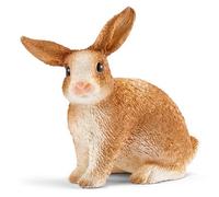 5 Pack - Sitting Brown & White Rabbit Toy Animal Figure, Ages 3 & Up - 13827