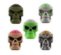 5-Pack Skull Head Click Fidget Toy Set - Glow-in-The-Dark Stress Relief Sensory Clickers for Adults, Halloween Desk Gadgets, Office Anxiety Relief Gifts