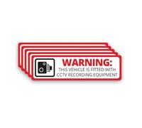 5 Pack - Small WARNING VEHICLE FITTED WITH CCTV Self Adhesive 12cm Stickers - Water Proof, Alarm, Sign, Notice, Decal, Car, Van, Tools SG242