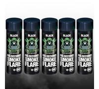 5-Pack Smoke Flares - Wire Pull - Thick 60 Second Smoke - Ideal for Football, Events, Gender Reveals & Photography (Multiple Colours) (Black)
