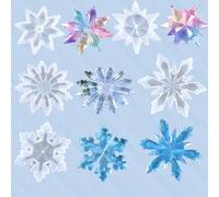 5 Pack Snowflake Molds Snowflake Resin Mold - Resin Casting Silicone Molds for Home Decor & Candle Making Wave Spiral Mold