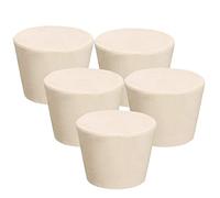 5 Pack Solid Rubber Stoppers, White Laboratory Rubber Plug Pipe Tank Bottle Push-in Sealing Plug Tapered Hole Bung - 9#