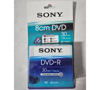 [5 PACK] Sony 8cm Mini DVD-R Discs, 30 Min / 1.4GB for Video Camera / Camcorder