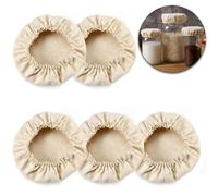 5 Pack Sourdough Starter Jar Covers, Breathable Cloth Fermentation Lids for Kombucha & Kefir Brewing, Reusable Fabric Tops with Elastic Band, Fits 3-4 Inch Wide/Regular Mouth Jars