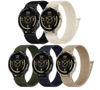 5 Pack Sport Loop Nylon Compatible with Garmin Venu 3S/Venu 2S, 18mm Soft Nylon Breathable Washable Replacement Wristband for Vivoactive 4S/Forerunner 255S/265S for Women Men