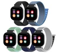 5 Pack Sport Nylon Loop Band for Gizmo Watch Band for Kids Compatible with Gizmo Watch 3 2 1/ Gabb Watch3 2 1/ SyncUP/Cosmo JrTrack, Soft Adjustable Breathable Braided Strap for Boys and Girls