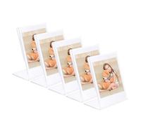 5-Pack Square Photo Frames, Acrylic Clear L-Shaped Desktop Frames for Fujifilm Instax Square SQ40/SQ1/SQ6/SQ10/SQ20/SP-3 Instant Film