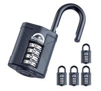 5-Pack Squire CP40 Combination Padlock, Black, Compact