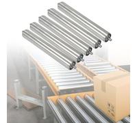 5 Pack Stainless Steel Conveyor Rollers, 2" Diameter, 31.5" Length, Powerless System with Spring Bearings, Commercial Grade Replacement Rollers for Efficient Material Handling