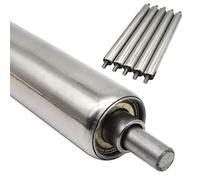 5-Pack Stainless Steel Gravity Roller Conveyors for Warehouses, 25mm Diameter x 350mm Length (13.8in) - Ideal for Assembly Lines and Material Handling