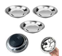 5 Pack Stainless Steel Magnetic Parts Tray with Robust Magnet and Non Slip Base for Workbench and Toolbox Organization