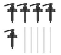 5-Pack Stainless Steel Mason Jar Syrup Dispenser Pump Lids,Rust-Proof Leak-Proof for Regular-Mouth Jar,Honey,Liquid Condiments,Ketchup,Coffee Glaze (Black)