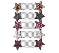 5 Pack Star Hair Side Combs for Women, Plastic Hairpins | Comb Tooth Design, Quick Fixing for Updos and Bangs, Family Gatherings, Photo Shoots