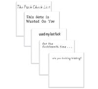 5 Pack Sticky Notes Set The Funk Check List Sticky Notes Novelty Funny Note Pads Rude Posted Notes Desk Accessoriess Office Supplies F**k It Notepad Funny Stationery Sweary Gifts