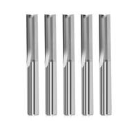 5 Pack Straight Two Flute Router Cutter Bit, 6 mm Shank, 6 mm Cut Diameter & 25mm Cut Length for Wood PVC MDF Hardwood