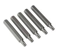 Loops 5 PACK - T40 x 75mm TRX Star Long Bit Set - Hex Shaft - Chrome Vanadium Steel in Metallics Loops Metallics