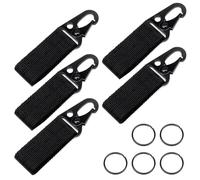 5 Pack Tactical Gear Carabiner Clip Hanging Belt Carabiner Hook Nylon Webbing Buckle Strap Clip Molle Backpack Tape Keychains Hanging Buckle Belt Key Ring Holder for Outdoor Camping Hiking