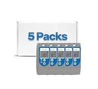 5-Pack ThermElc TE-02 Grey PDF Temperature Data Logger, Reusable USB Recorders with Auto PDF/CSV, Calibration Certificate, Multi-Device Comparison for Warehouse & Cold Chain Monitoring