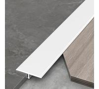5 Pack Tile Transition Strip 51in, Floor T Molding Joining Cover for Flooring Gaps of Vinyl Laminate Planks Wood, Living Room Bedroom Bathroom Nursery(White,W 1 3/5 in/40mm)