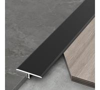 5 Pack Tile Transition Strip 51in, Floor T Molding Joining Cover for Flooring Gaps Of Vinyl Laminate Planks Wood, Living Room Bedroom Bathroom Nursery(Black,W 1 3/5 in/40mm)