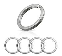 5 Pack Titanium Key Rings Split Rings, 25 mm Split Keyrings for Home Car Keys Attachment 1 Inch