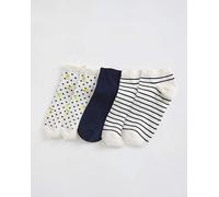 5 Pack Trainer Liner Socks Wide Fit Lemon Stripe ONE SIZE