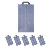 5 Pack Travel Shoe Storage Bags, Waterproof Nylon Organizer Pouches with Zipper & Handle for Luggage, Suitcase, Closet (Grey) - Dustproof Shoe Bags for Travel, Home Organization