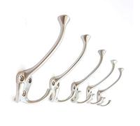 5 Pack TriLeg Hook, Heavy Duty Big Triple Leg / Double Coat Hooks Base. Entryway Coat Hooks, Scarf and Jacket Hangers.Perfect Bath Towel Heavy Hooks (5 Pack, Satin Nickel)