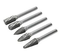 5 Pack Tungsten Carbide Rotary Burr Bits Set - Versatile Cutting Heads For Metalwork
