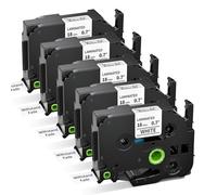 5 Pack TZe-241 Replacement for Brother Label Printer Tape 18mm | Suminey TZ Tape 18mm 0.7 Laminated Label Tape Compatible Brother Ptouch D600 E550W P700 P750W 2430 H500, Black on White
