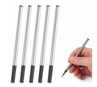 5-Pack Universal Black Ink Rollerball Pen Refills, 0.5mm Medium Tip, Compatible with Most Rollerball Pens, Durable Tips