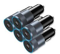 5 Pack USB C Car Charger Adapter, Aymla 60W Dual PD 3.0 Auto Cigarette Lighter Car Plug 2 Ports Type-C Fast Charging for iPhone 16 Pro Max/15 Plus, Samsung Galaxy S25 Ultra, Google Pixel 9, iPad