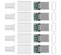 5 Pack USB C Connector - USB 3.1 24Pin Male Plug Port Type C Connector for Cable Repair - Solder Adapter with PCB Board - White Housing