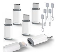 5 Pack USB C to Lightning Charge Adapter for iPhone 16 15, Lightning to USB C Adapter with Fast Charge Data Transfer for iPhone 16 15 Plus Pro Max, Galaxy S24 S23, Pixel 8 7 6, iPad Pro, MacBook Pro