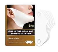 5-Pack V-Line Face Lift Mask, 24K Gold & Collagen Jawline Mask | with Hyaluronic Acid & Vitamin E, Firming & Hydrating Skin Treatment