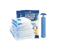 5 Pack Vacuum Storage Bags, Space Saver Bags with Airtight Valve and Hand Pump, Save 80% Space, Clear(Size:35cm x 50cm)