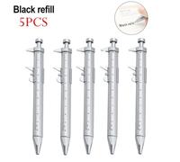 5-Pack Vernier Caliper Pen for Measuring and Writing - 150 mm Dual-Function Tool with 0-100 mm Scale, Blue or Black Refill, for Durable Plastic (Black)