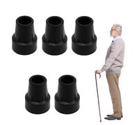 5 Pack Walking Stick Rubber Ends, Crutches Ferrules for Adults, Cane Tip For 19 Mm Diameter, Anti Slip Rubber Replaces Ends, Walking Sticks Canes, Sticks(Black Flower Base)