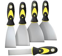 5 Pack Wallpaper Scrapers, 1'', 2", 3'', 4'', 5'' Wide Putty Knife Set, Metal Spackle Knives Paint Tools for Wallpaper, Decals, Drywall Finishing, Plaster Scraping