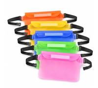 5 Pack Waterproof Fanny Pack, IP68 Waist Pouch Dry Bag with Adjustable Strap, Triple Seal Touch Screen Pouch for Swimming Kayaking Boating Beach Cruise Ship Essentials for iPhone Samsung