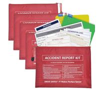 5 Pack Waterproof Vehicle Accident Report Kit in Vinyl Pouch 6.9 * 9.3inch Car Accident Kit Driver's Vehicle Inspection Report Helps Drivers Collect Organize and Report Vehicle Accident Information