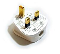 5 Pack White 3 Pin UK Mains Plugs 5A 240V BSI Approved Fuse Fused Power Wall