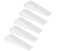 5-Pack White Plastic Non-Slip Door Stops - Wedge Door Stoppers for Gaps 0.19-1.18 in, Stays Put on Wood, Tile & Carpet Floors