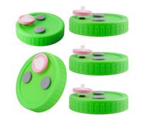 5-Pack Wide-Mouth Mason Jar Culture Lids with PTFE Filters and Ports | Silicone Gaskets Create an Airtight Seal while Self-Healing Rubber Supports Repeated Inoculation with Less Leakage