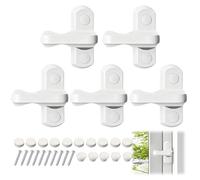 5 Pack Window Locks for uPVC Sash Jammer, Anti-Theft Jammer Locks | Home Security Lock Sash Blocker for Windows and Doors, Home Secure White Zinc Cast Alloy with Screws & Covers