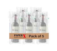 5-Pack Wine Bottle Protector Sleeves, Reusable Bubble Cushion Wrap Inflatable Bags, Secure for Airplane Travel, Moving, Shipping, Storage, Gift Packing, and Breakage Protection
